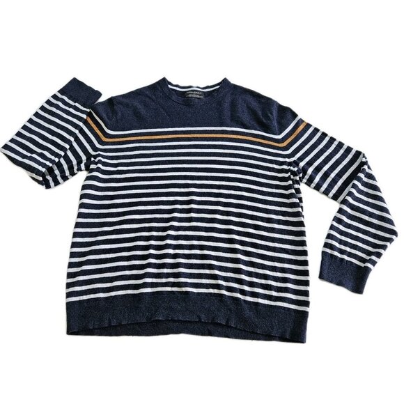 Banana Republic Sweater Mens XL Multi Stripes LS Crew Neck Luxury Yarn Preppy - Picture 9 of 14